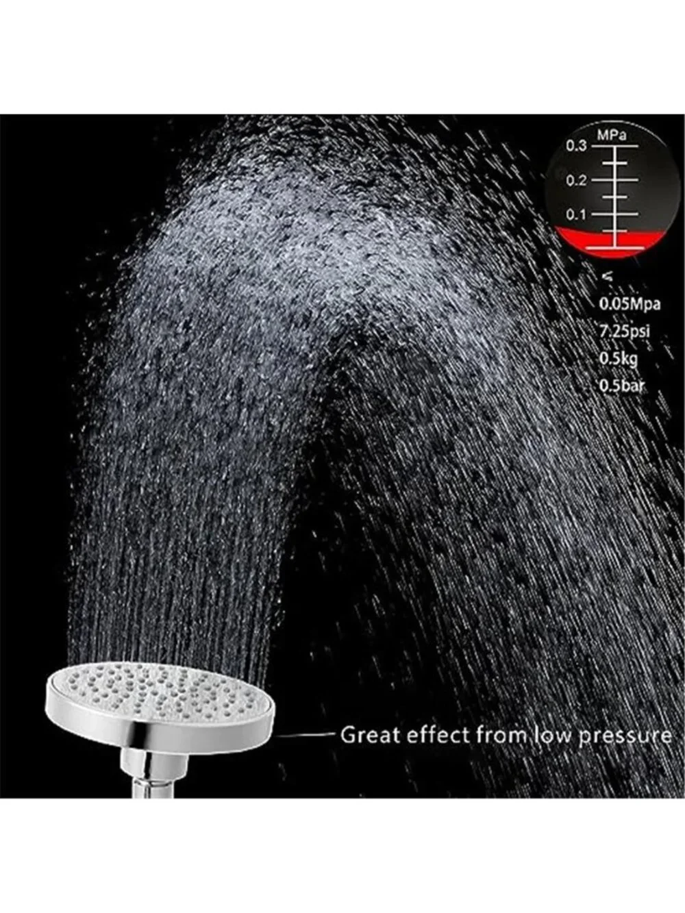 High Pressure Shower Head 4.7“ Powerful Bathroom Pressure Boosting Rain